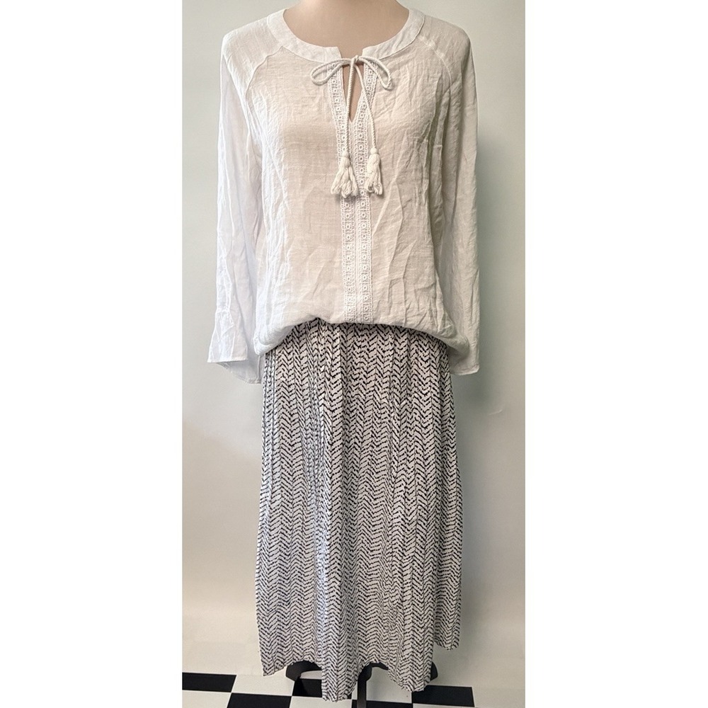 Vintage Shade N' Shore Chevron Pleated Skirt 60s 70s Midi Sz 8 USA Classic